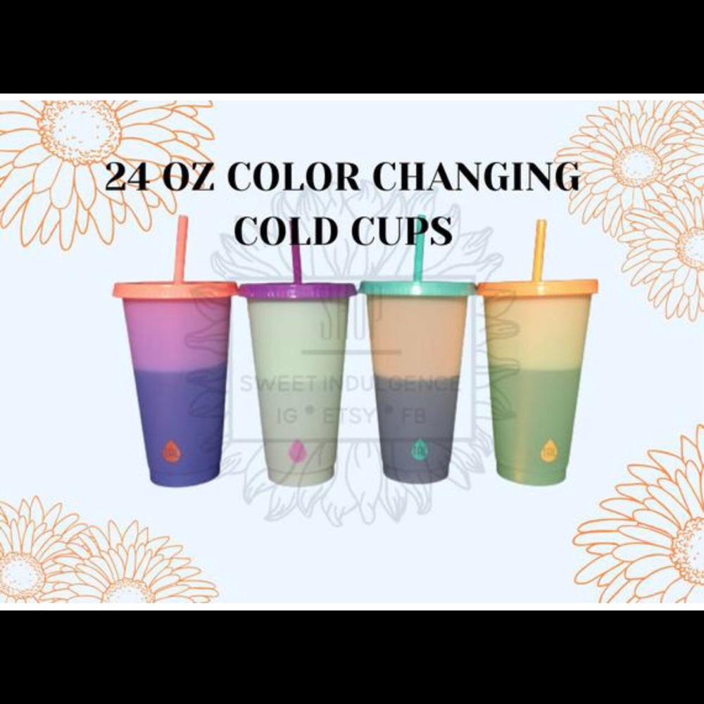 Pack of 4 Color Changing Tal Brand Cold Cups .